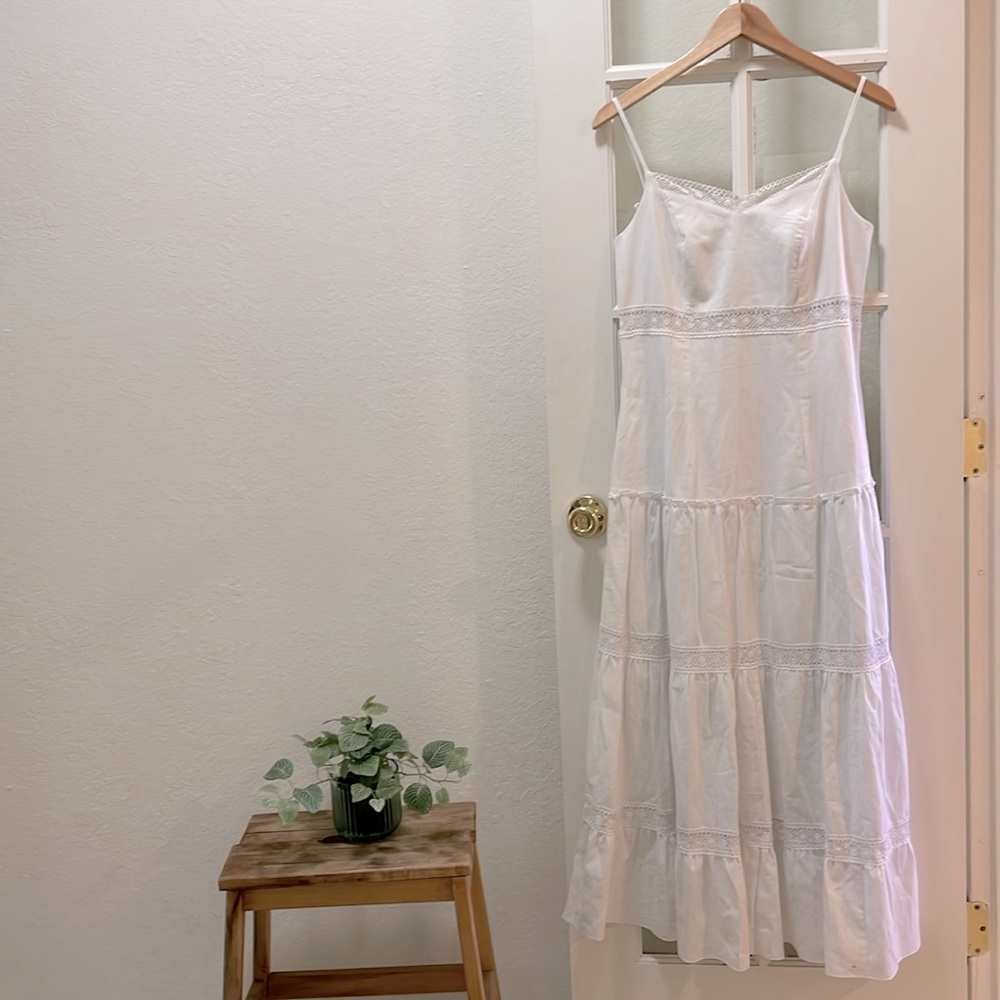 NWOT Midi/Maxi white a-line cotton dress